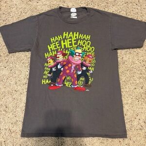 Gray Graphic Simpsons Tee with Clown Homer Simpson Pre-owned